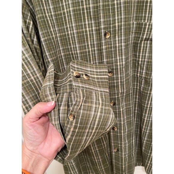 C.E. Schmidt Workwear‎ Mens Green & White Plaid Button-Up Shirt XL - Picture 6 of 11